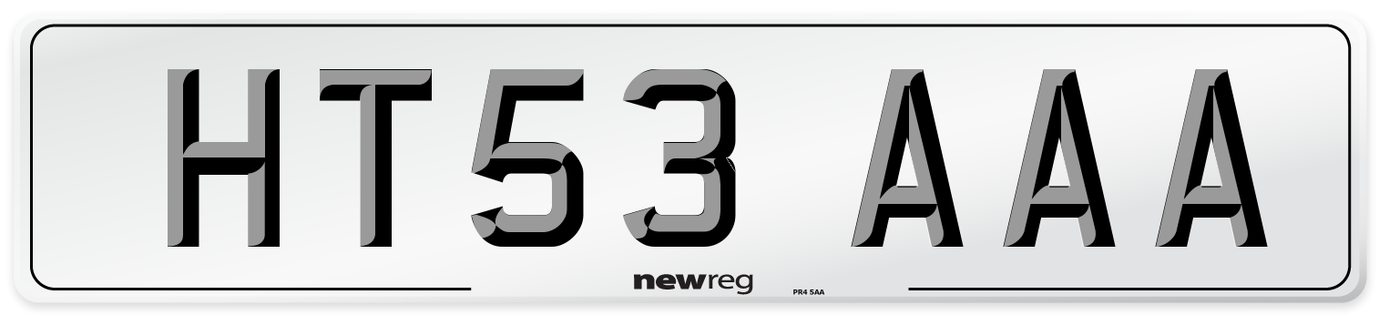 HT53 AAA Number Plate from New Reg